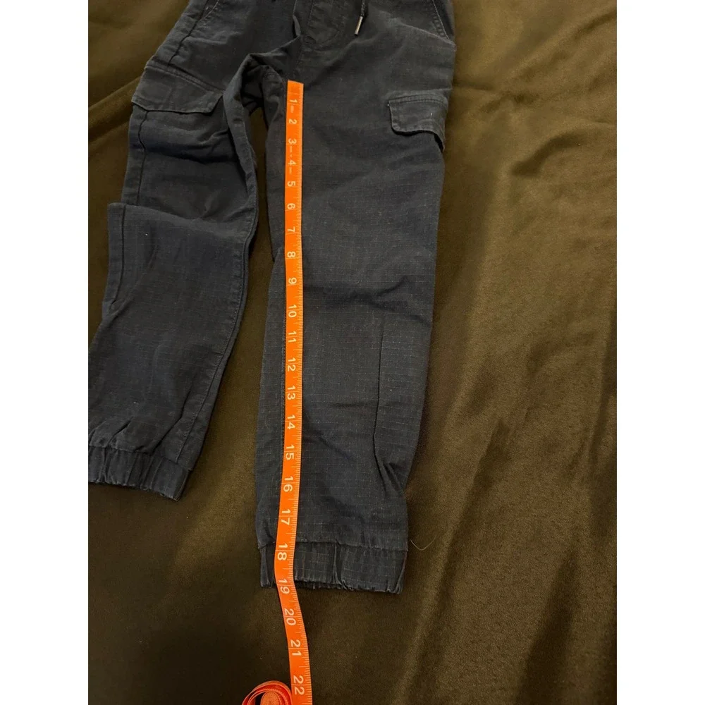 Old Navy Boys Navy Blue Ripstop Cargo Jogger Pants Size S 6-7 Drawstring Elastic